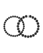 2 bracciali Balance in argento e pietra lavica nera