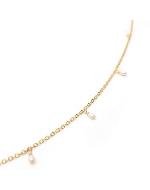 Halskette Diana, vergoldet, mit Süßwasserperlen