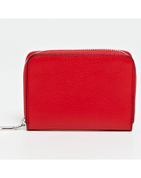 Portefeuille en Cuir Mini Gali rouge - 12x10 cm