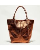 Sac cabas en Cuir Yana bronze - 37x25x35 cm