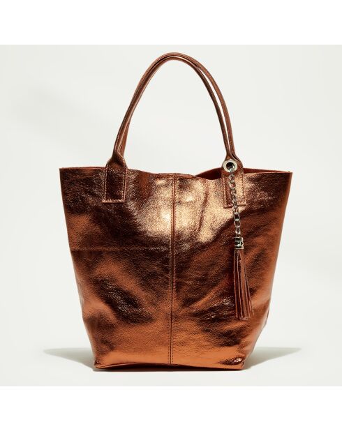 Sac cabas en Cuir Yana bronze - 37x25x35 cm