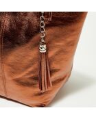 Sac cabas en Cuir Yana bronze - 37x25x35 cm