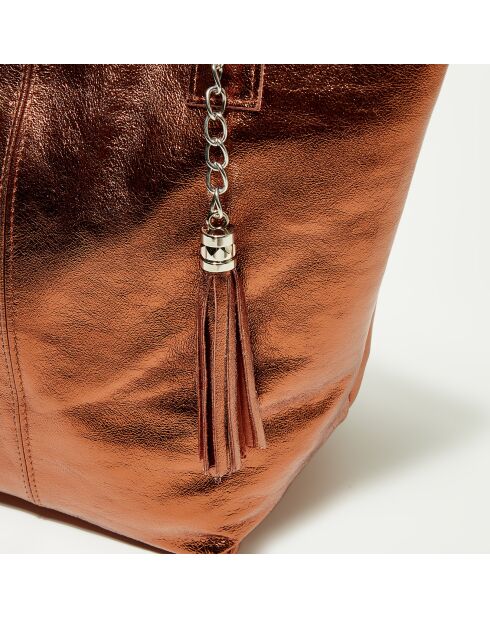 Yana bronzen leren draagtas - 37x25x35 cm