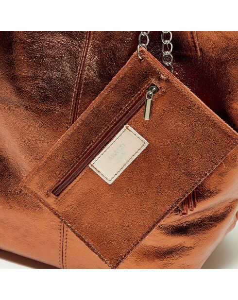 Yana bronzen leren draagtas - 37x25x35 cm