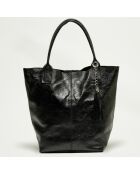 Sac cabas en Cuir Yana noir - 37x25x35 cm