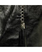 Sac cabas en Cuir Yana noir - 37x25x35 cm