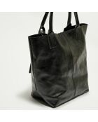 Sac cabas en Cuir Yana noir - 37x25x35 cm