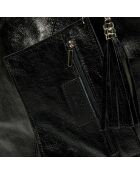 Sac cabas en Cuir Yana noir - 37x25x35 cm