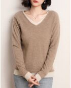 Pull 100% Cachemire Reagan marron clair