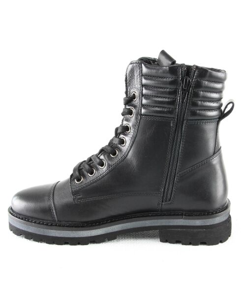 Schwarze Lederstiefel Polette