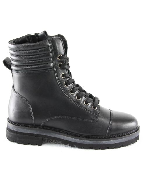 Schwarze Lederstiefel Polette