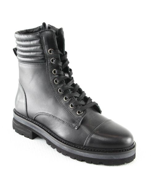 Schwarze Lederstiefel Polette