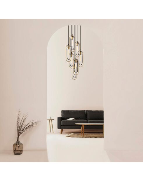Suspension Cerco  noir/doré - D.48x132 cm