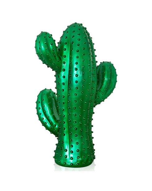 Sculpture en résine cactus moyen verre - 54x35x26 cm