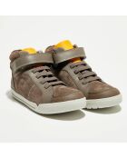 Sneakers en Velours de Cuir Emery Beat marron
