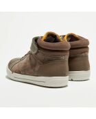 Sneakers en Velours de Cuir Emery Beat marron