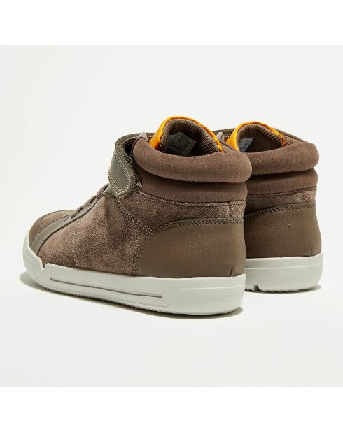 Sneakers en Velours de Cuir Emery Beat marron