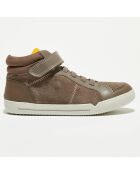 Sneakers en Velours de Cuir Emery Beat marron