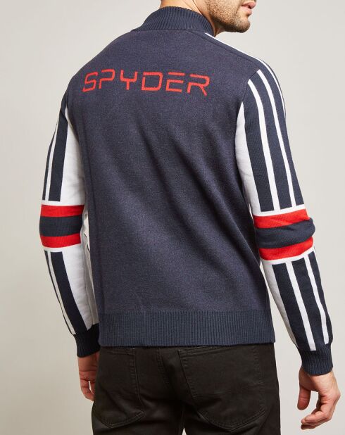 Pull en Laine mélangée Rad Pad Half Zip bleu marine/blanc/rouge