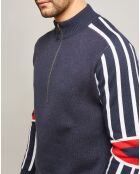 Pull en Laine mélangée Rad Pad Half Zip bleu marine/blanc/rouge