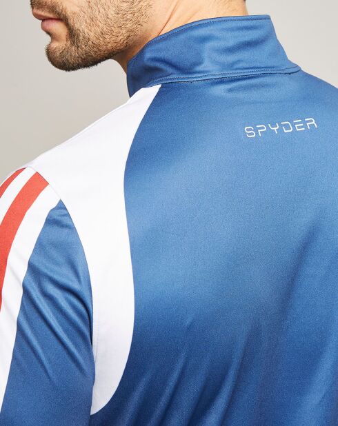 Maglietta intima Rad Pad 1/2 Zip con scollo a T blu/rosso/bianco