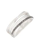 Bague Palmerston Diamant blanc/noir 0.42 ct Or blanc