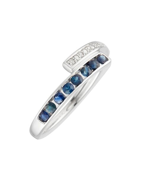 Bague Lanis Diamant 0.044 ct & Saphir 0.8 ct Or blanc