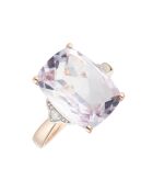 Bague Pink Hill Diamant 0.032 ct & Améthyste rose 7.15 ct or rose