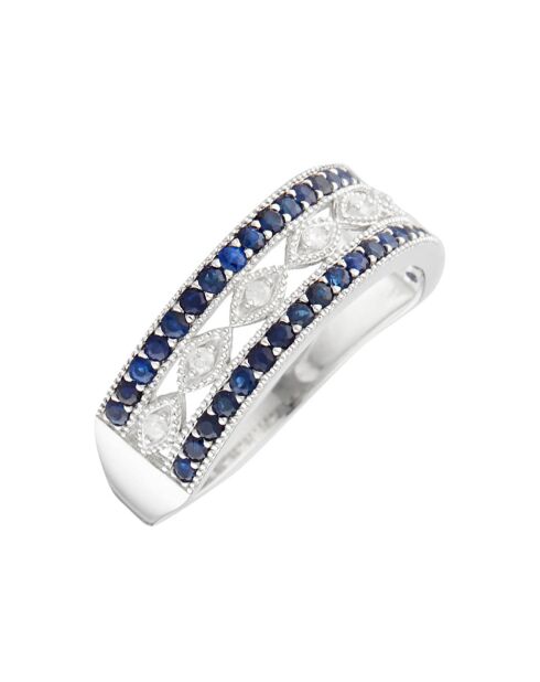 Bague Melisandre Diamant 0.059 ct & Saphir 0.68 ct or blanc