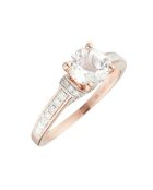 Bague Chera Diamant 0.291 ct & Topaze blanche 1.573 ct or rose