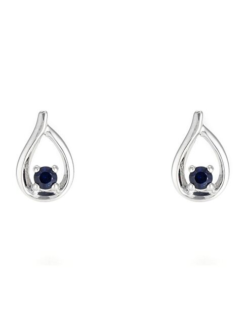 Boucles d'oreilles Mots Doux Saphir 0.24 ct Or Blanc