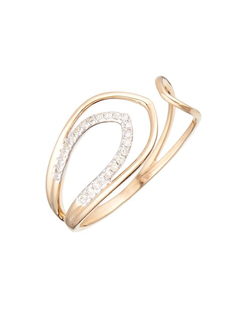 0,084 ct geelgouden diamanten verstrengelde ring