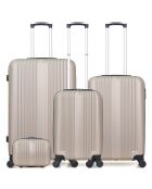 3 Valises 4 roues simples Lipari-C 30/55/65/75 cm & Vanity beiges