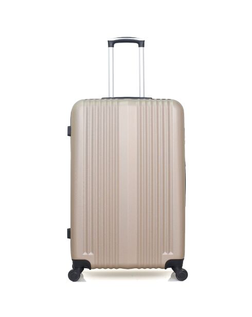 3 Valises 4 roues simples Lipari-C 30/55/65/75 cm & Vanity beiges