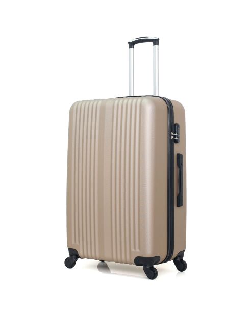 3 Valises 4 roues simples Lipari-C 30/55/65/75 cm & Vanity beiges