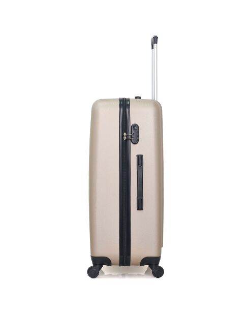 3 Valises 4 roues simples Lipari-C 30/55/65/75 cm & Vanity beiges