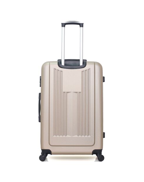 3 Valises 4 roues simples Lipari-C 30/55/65/75 cm & Vanity beiges