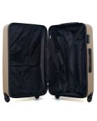 3 Valises 4 roues simples Lipari-C 30/55/65/75 cm & Vanity beiges