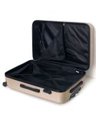 3 Valises 4 roues simples Lipari-C 30/55/65/75 cm & Vanity beiges