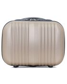 3 Valises 4 roues simples Lipari-C 30/55/65/75 cm & Vanity beiges