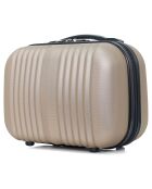 3 Valises 4 roues simples Lipari-C 30/55/65/75 cm & Vanity beiges