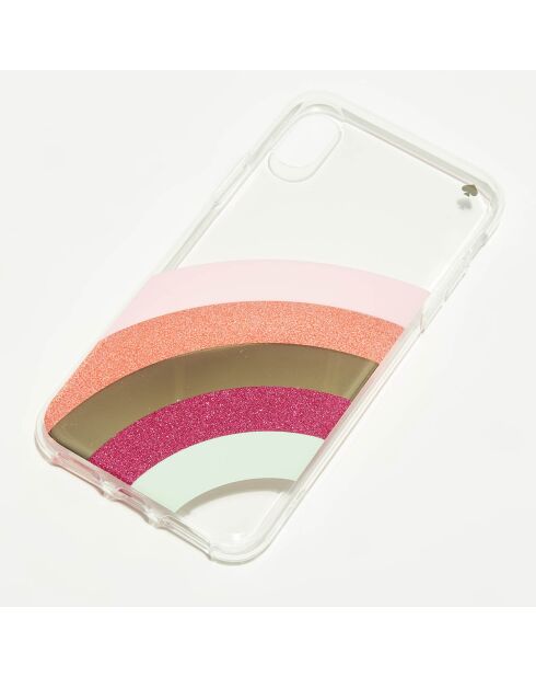 Coque en silicone iPhone XS Glitter Rainbow transparent/multicolore