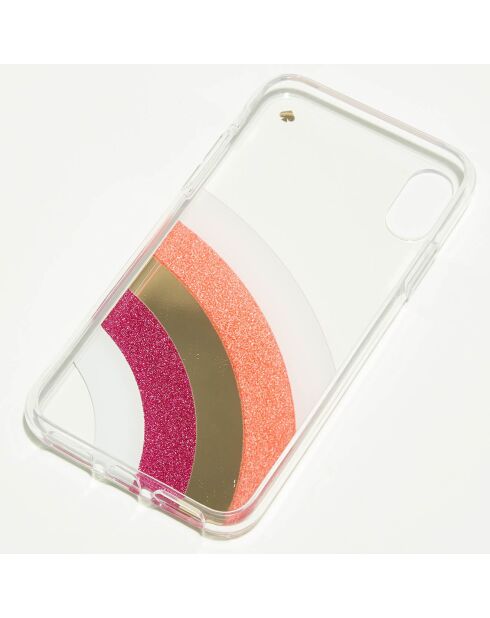 Coque en silicone iPhone XS Glitter Rainbow transparent/multicolore