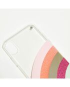 Coque en silicone iPhone XS Glitter Rainbow transparent/multicolore