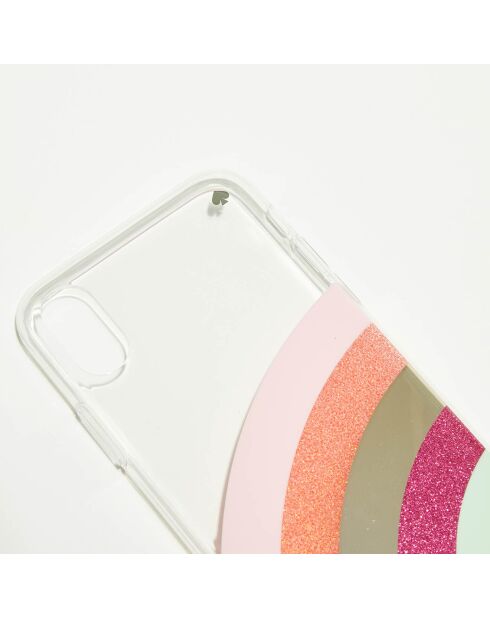 Coque en silicone iPhone XS Glitter Rainbow transparent/multicolore