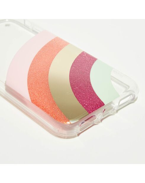 Coque en silicone iPhone XS Glitter Rainbow transparent/multicolore