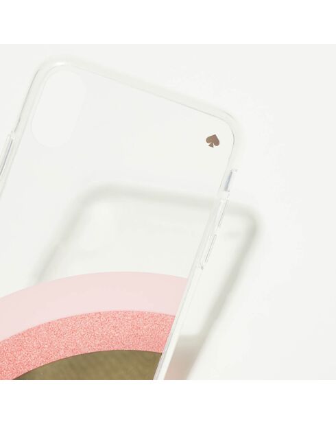 Coque en silicone iPhone XS Max  Glitter Arc-en-Ciel transparent/multicolore