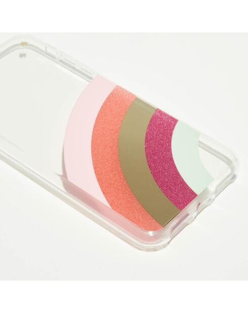Coque en silicone iPhone XS Max  Glitter Arc-en-Ciel transparent/multicolore