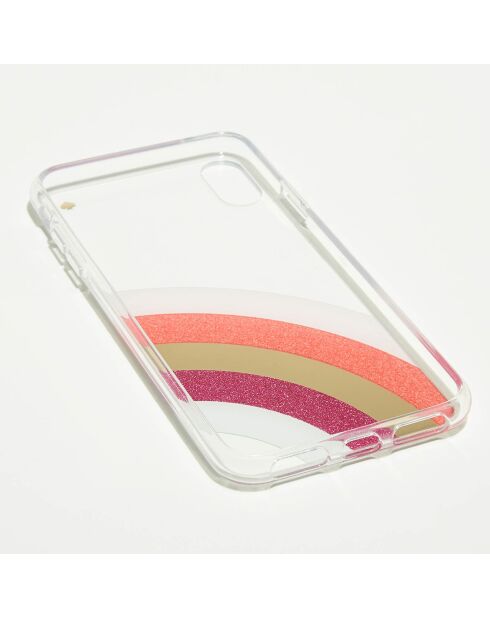 Coque en silicone iPhone XS Max  Glitter Arc-en-Ciel transparent/multicolore