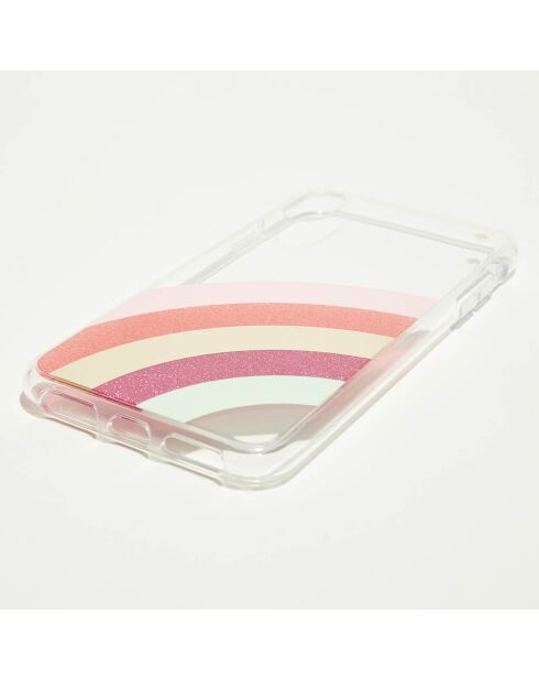 Coque en silicone iPhone XS Max  Glitter Arc-en-Ciel transparent/multicolore
